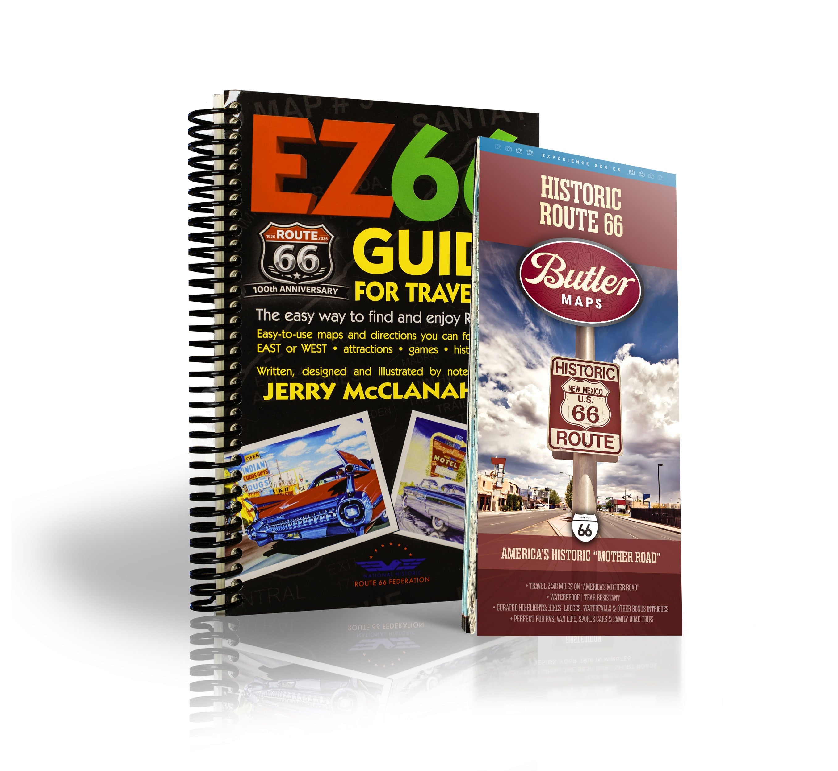 Route 66 Bundle: Route 66 Map and EZ66 Guide Book – Butler Maps