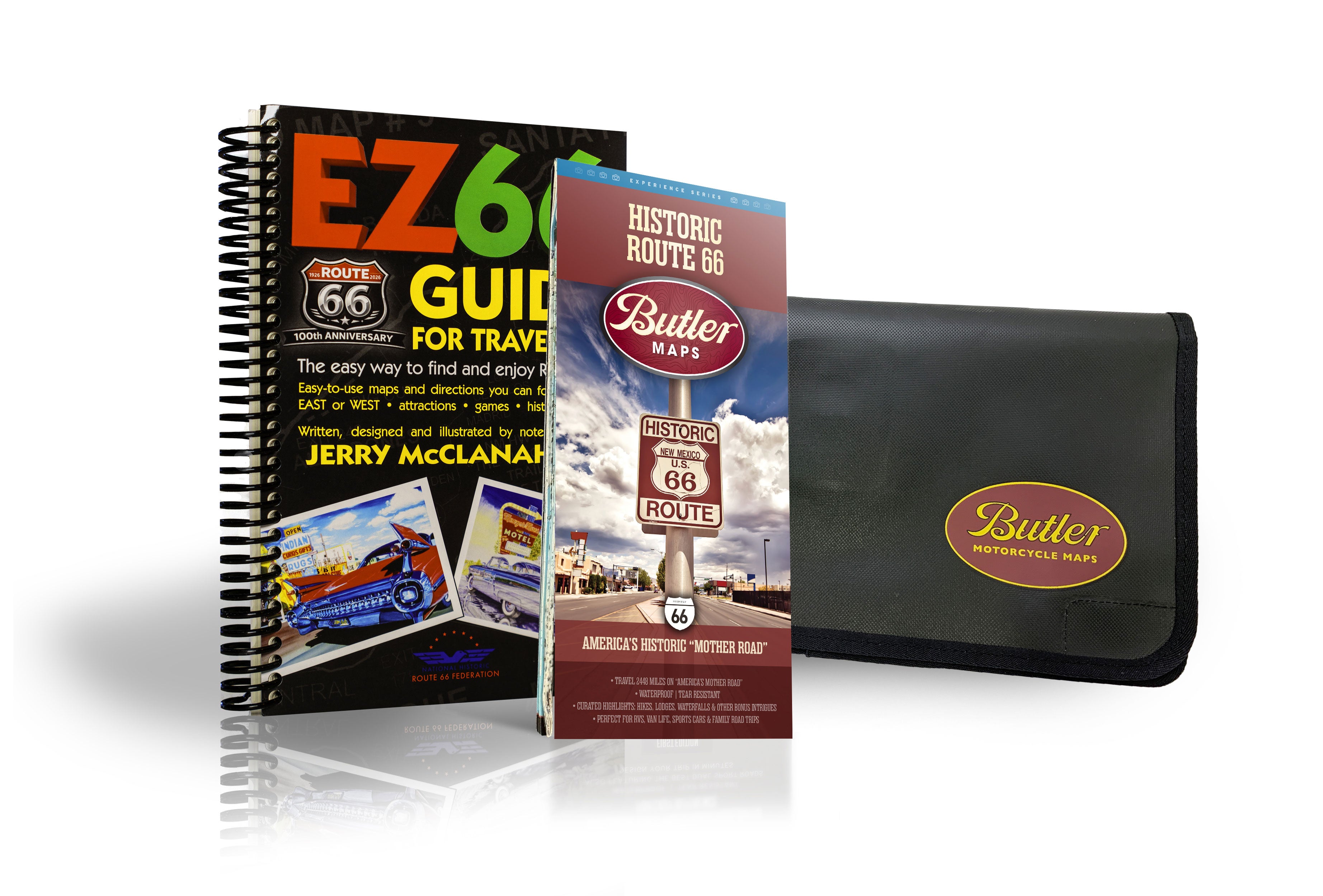 Route 66 Bundle: Route 66 Map and EZ66 Guide Book – Butler Maps
