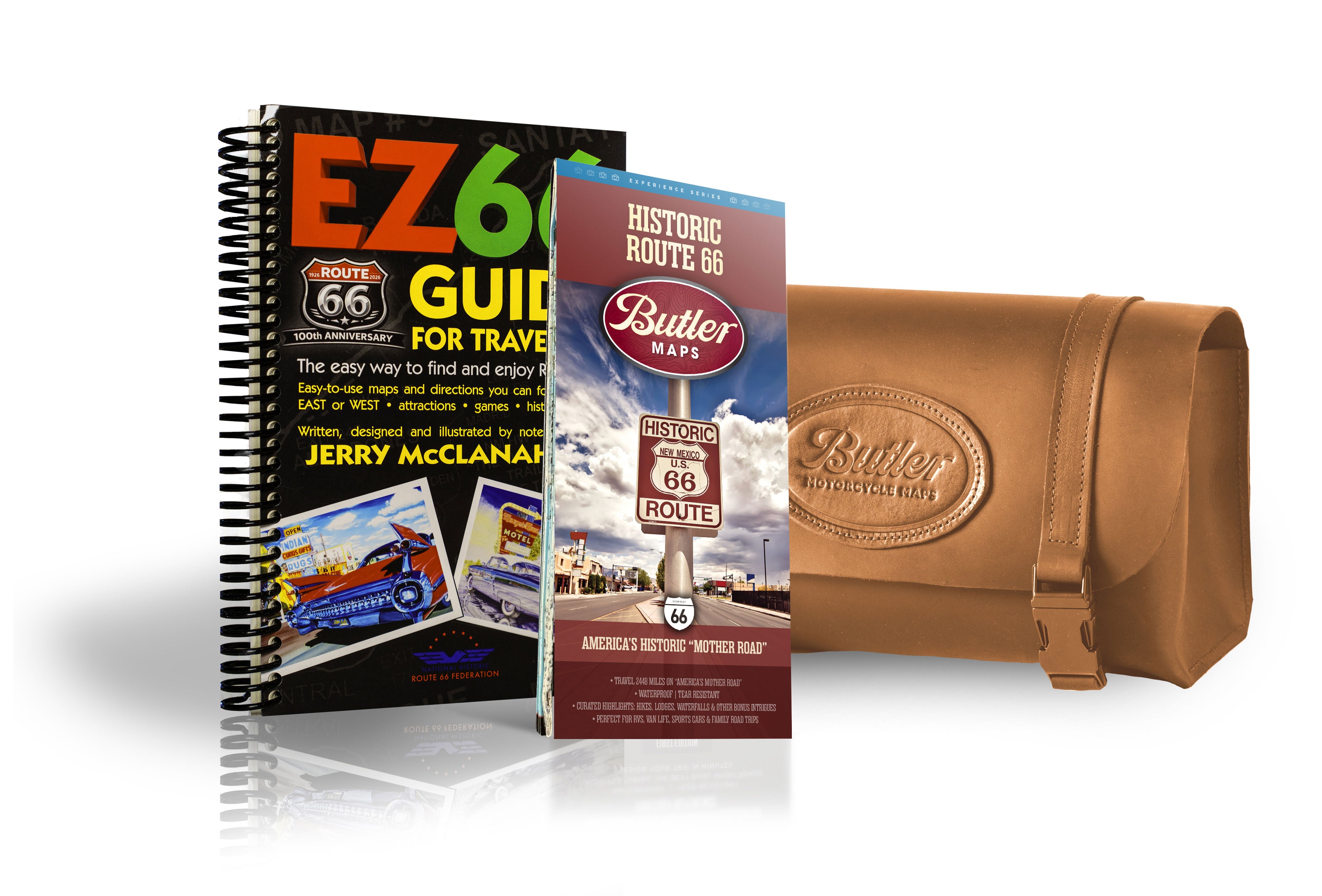 Route 66 Bundle: Route 66 Map and EZ66 Guide Book – Butler Maps