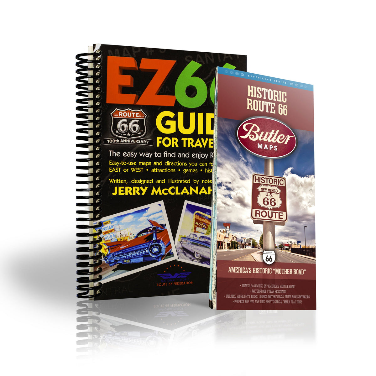 Route 66 Bundle: Route 66 Map and EZ66 Guide Book – Butler Maps